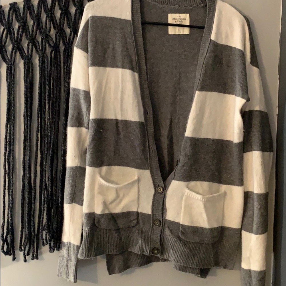 Striped long button up Abercrombie & Fitch sweater